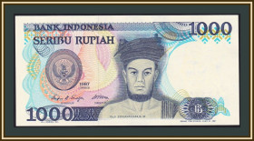 Індонезія Индонезия ^/--/^ Индонезия 1000 рупий 1987 P-124  (124 /--/ a) UNC ^_^^^ Індонезія 1000 рупій 1987 P-124 (124 /--/ a) UNC - фото фото фото