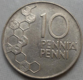 Фінляндія Финляндия ^/--/^ Финляндия 10 пенни 1991 M флора ^_^^^ Фінляндія 10 пенні 1991 M флора - фото фото фото