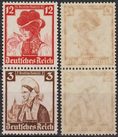 Третій Рейх (-) Третий Рейх (-) ^/--/^ 1935 - Рейх - Народні костюми S 235 Mi.593 588 ** ^_^^^ 1935 — Рейх — Народные костюмы S 235 Mi.593 588 - фото фото фото