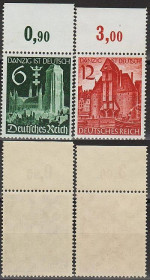 Третій Рейх (-) Третий Рейх (-) ^/--/^ 1939 - Рейх - Гданськ - німецький Mi.714-15 _Поле ** ^_^^^ 1939 - Рейх - Гданьск - немецкий Mi.714-15 _Поле ** - фото фото фото