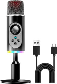 Мікрофони Микрофоны ^/--/^ YENDILI USB-микрофон для компьютера, игровой микрофон для ПК, конденсаторный микрофон USB C ^_^^^ YENDILI USB-мікрофон для комп'ютера, ігровий мікрофон для ПК, конденсаторний мікрофон USB C - фото фото фото