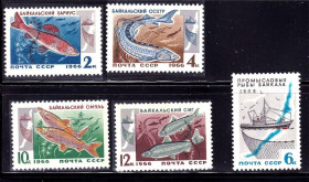 Транспорт Транспорт ^/--/^ Флот .  СССР 1966 г  MNH  - рыбы - Байкал - ^_^^^ СРСР 1966 MNH - риби - Байкал - - фото фото фото