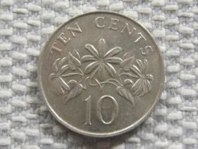 Сінгапур Сингапур ^/--/^ Сингапур 10 центов 1991 года #4045 ^_^^^ Сінгапур 10 центів 1991 року #4045 - фото фото фото