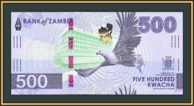 Замбія Замбия ^/--/^ Замбия 500 квача 2024 P-67  (67 /--/ а) UNC Новинка! ^_^^^ Замбія 500 квача 2024 P-67 (67 /--/ а) UNC Новинка! - фото фото фото