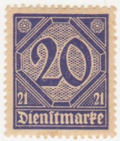 Веймарська республіка Веймарская республика ^/--/^ Германия 1920 г.№  19 * ^_^^^ Німеччина 1920 р. No 19* - фото фото фото