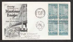 Америка Америка ^/--/^ США 1958 МОСТ ПРОЛИВА МАККИНАК ТРАНСПОРТНЫЕ МОСТЫ МОСТОСТРОЕНИЕ АРХИТЕКТУРА КАРТА КПД Mi.729 х 4 /--/ шт. ^_^^^ США 1958 МОСТ ПРОЛИВА МАККІНАК ТРАНСПОРТНІ МОСТІ МОСТРОЄННЯ АРХІТЕКТУРА КАРТА КПД Mi.729 х 4 /--/ шт. - фото фото фото