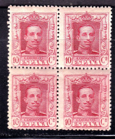 Іспанія Испания ^/--/^ Испания  1922 г  MNH - квартблок ^_^^^ Іспанія 1922 MNH - квартблок - фото фото фото