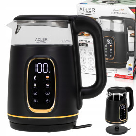 Електрочайники Электрочайники ^/--/^ Електрочайник Adler AD 1305 black gold —1,7 л, 2200 Вт ^_^^^ Электрочайник Adler AD 1305 black gold — 1,7 л, 2200 Вт - фото фото фото