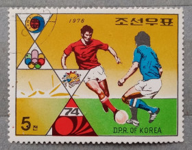 Спорт Спорт ^/--/^ Северная Корея 1976 г - футбол, гаш ^_^^^ Північна Корея 1976 — футбол, гаш - фото фото фото