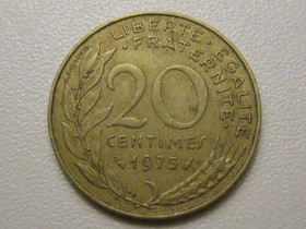 Франція Франция ^/--/^ Франция 20 сантимов 1975 года 38124 ^_^^^ Франція 20 сантимів 1975 38124 - фото фото фото