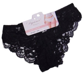 Труси Трусы ^/--/^ Трусы бразилиана кружевные Dyana 6424 XL черные ^_^^^ Труси бразиліана мережеві Dyana 6424 XL чорні - фото фото фото