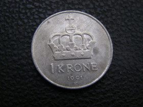 Норвегія Норвегия ^/--/^ 1 крона  Норвегия 1991 г ^_^^^ 1 крона Норвегія 1991 - фото фото фото