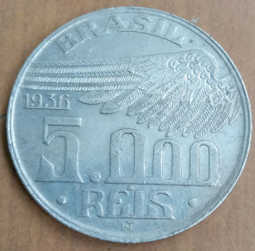 Бразилія Бразилия ^/--/^ Бразилия 5000 рейс 1936 года Серебро!!! ^_^^^ Бразилія 5000 рейс 1936 року Срібло!!! - фото фото фото