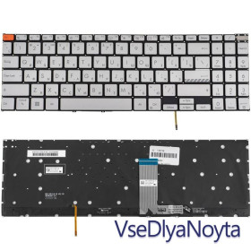 Клавіатури Клавиатуры ^/--/^ Клавиатура для ноутбука ASUS (K /--/ 6602 series) rus, silver, без фрейма, подсветка клавиш (ОРИГИНАЛ) ^_^^^ Клавіатура для ноутбука ASUS (K /--/ 6602 series) rus, silver, без фрейму, підсвічування клавіш (ОРИГІНАЛ) - фото фото фото