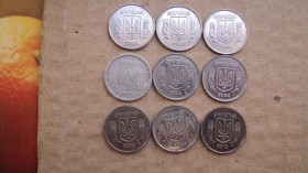 Обігові Обиходные ^/--/^ 2 копейки 1993 и др 9 штук ^_^^^ 2 копійки 1993 та ін 9 штук - фото фото фото