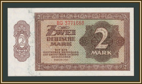 Німеччина Германия ^/--/^ Германия  (ГДР) 2 марки 1948 P-10  (10 /--/ b) UNC ^_^^^ Німеччина (НДР) 2 марки 1948 P-10 (10 /--/ b) UNC - фото фото фото
