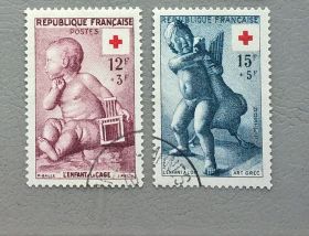 Франція Франция ^/--/^ Франция Красный Крест 1955 ^_^^^ Франція Червоний Хрест 1955 - фото фото фото