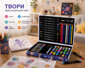 Набори для творчості Наборы для творчества ^/--/^ Дитячий набір для творчості 85 предметів / Набір для творчості Космонавт у валізі ^_^^^ Детский набор для творчества 85 предметов / Набор для творчества Космонавт в чемодане - фото фото фото