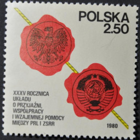 Інше Другое ^/--/^ Польша  35 лет договору взаимопомощи с СССР 1980 ^_^^^ Польща 35 років договору взаємодопомоги з СРСР 1980 - фото фото фото