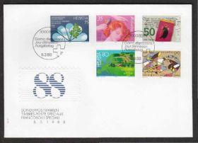 Європа Европа ^/--/^ Швейцария 1988 МУЗЫКА ПРИРОДА ФЛОРА ЖИВОПИСЬ КАРТИНА РИСУНОК ГРАФИКА КПД Mi.1364-1368 ^_^^^ Швейцарія 1988 МУЗИКА ПРИРОДУ ФЛОРА ЖИВОПИС КАРТИНА РІСУНОК ГРАФІКА КПД Mi.1364-1368 - фото фото фото