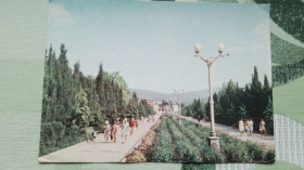 СРСР СССР ^/--/^ Открытка Крым Алушта Приморский парк Выход к тренировочному комплексу Спартак Стадион 1970 год ^_^^^ Приморський парк Вихід до тренувального комплексу Спартак Стадіон 1970 - фото фото фото