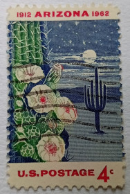 Північна Америка Северная Америка ^/--/^ США 1962 Аризона, гашеная ^_^^^ США 1962 Аризона, гашена - фото фото фото