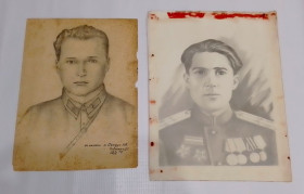 Картини, Гравюри, Живопис та Графіка Картины, Гравюры, Живопись и Графика ^/--/^ Два портрета военнослужащих, 1925 /--/ г. и 1946 /--/ г. ^_^^^ Два портрети військовослужбовців, 1925 /--/ р. і 1946 /--/ р. - фото фото фото
