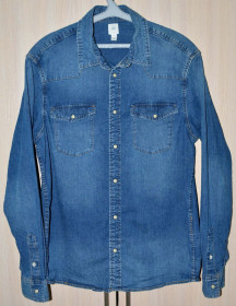 Сорочки Рубашки ^/--/^ Сорочка H&amp;M джинсова original L сток Y /--/ 12-M /--/ 2-4 - фото фото фото