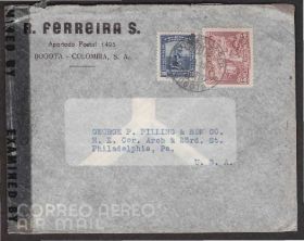 Європа Европа ^/--/^ Колумбия 1942 ЦЕНЗУРА ПИСЬМО ВТОРОЙ МИРОВОЙ ВОЙНЫ WWII  ЦЕЛЬНАЯ ВЕЩЬ ПОЧТОВЫЙ ДОКУМЕНТ ^_^^^ Колумбія 1942 ЦЕНЗУРА ПИСЬМО ДРУГОЇ СВІТОВОЇ ВІЙНИ WWII ЦІЛЬНА ВЕЩЬ ПОШТОВИЙ ДОКУМЕНТ - фото фото фото