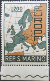 Інше Другое ^/--/^ Сан-Марино Карта Европа СЕПТ 1967 ^_^^^ Сан-Марино Карта Європа СЕПТ 1967 - фото фото фото