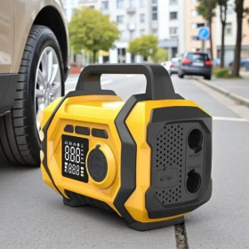 Компресори Компрессоры ^/--/^ Портативний компресор-повербанк 8000 /--/ mAh, ліхтариком та набором насадок ^_^^^ Портативный компрессор-повербанк 8000 /--/ mAh, фонариком и набором насадок - фото фото фото