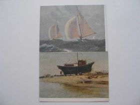 СРСР СССР ^/--/^ Открытка Баркас на ремонте Седьмая регата 1955-56 /--/ г ^_^^^ Баркас на ремонті Сьома регата 1955-56 /--/ г - фото фото фото