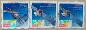 Освоєння космосу Освоение космоса ^/--/^ Германия 1991 г - Европа   (C.E.P.T.) Космос, гаш ^_^^^ Німеччина 1991 р. - Європа (C.E.P.T.) Космос. Телекомунікаційний супутник «Коперник», гаш - фото фото фото