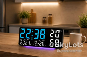 Настінні годинники Настенные часы ^/--/^ Часы настенные GH /--/ 9002 / Цифровые настенные, настольные LED-часы / Часы + календарь, температура, влажность ^_^^^ Годинники настінні GH /--/ 9002 / Цифрові настінні, настільні LED-години / Годинники + календар, температура, вологість - фото фото фото