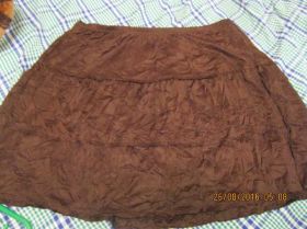 Спідниці Юбки ^/--/^ короткая юбка жатка коричневая 20 54 XL  сток ^_^^^ коротка спідниця жнив коричнева 20 54 XL стік - фото фото фото