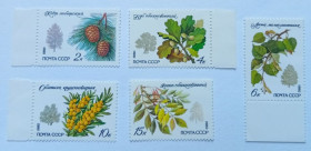 СРСР - СССР - ^/--/^ СССР 1980 Охраняемые породы деревьев и кустарников, MNH ^_^^^ СРСР 1980 Охороняються породи дерев і чагарників, MNH - фото фото фото