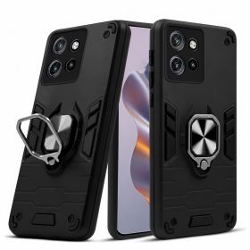 Чохли, бампера Чехлы, бампера ^/--/^ Чохол Fiji Defence для Motorola Edge 60 Neo протиударний бампер з кільцем підставкою Black - фото фото фото
