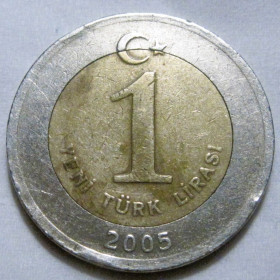 Туреччина Турция ^/--/^ Туреччина 1 нова ліра 2005 року #6 /--/ П /--/ 791 ^_^^^ Турция 1 новая лира 2005 года #6 /--/ П /--/ 791 - фото фото фото