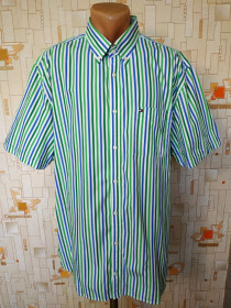 Сорочки Рубашки ^/--/^ Шведка чоловіча синьо-зелена смуга TOMMY HILFIGER p-p XL ^_^^^ Шведка мужская сине-зеленая полоса TOMMY HILFIGER p-p XL - фото фото фото