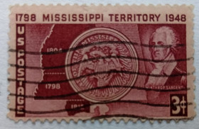 Північна Америка Северная Америка ^/--/^ США 1948 Территория Миссисипи, гашеная ^_^^^ США 1948 Територія Міссісіпі, гашена - фото фото фото