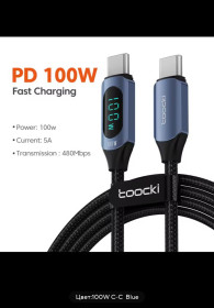 Кабелі Кабели ^/--/^ Кабель Toocki Fast Charge Cable Type-C for Type-C PD 100 /--/ W с дисплеем 1 /--/ м ^_^^^ Кабель Toocki Fast Charge Cable Type-C for Type-C 60 /--/ W - фото фото фото