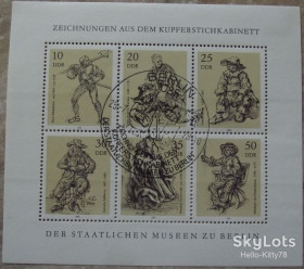 НДР, ФРН ГДР, ФРГ ^/--/^ ГДР 1978 искусство гравюры музеи Mi 2347-2352 малый лист спецгашение ^_^^^ НДР 1978 мистецтво гравюри музеї Mi 2347-2352 малий лист спецпогашення - фото фото фото