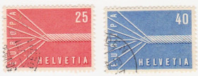 Швейцарія Швейцария ^/--/^ Швейцария 1957  г. № 640‑641 гашеная серия ^_^^^ Швейцарія 1957 р. No 640-641 гашена серія - фото фото фото