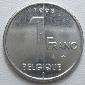 Бельгія Бельгия ^/--/^ Бельгія 1 франк 1998 року Belgique 42829 ^_^^^ Бельгия 1 франк 1998 года Belgique 42829 - фото фото фото