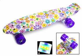 Дитячі ролики та скейти Детские ролики и скейты ^/--/^ Penny Board &amp;quot;Violet Flowers&amp;quot; Светящиеся колеса (1655323483) ^_^^^ Penny Board &amp;quot;Violet Flowers &amp;quot; Світні колеса (1655323483) - фото фото фото