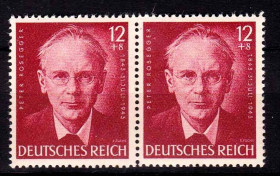 Історія та особистості История и личности ^/--/^ ZM Германия Рейх 1943 г  MNH - пара - Розеггер - писатель - ^_^^^ ZM Німеччина Рейх 1943 р MNH - пара - Розеггер - письменник - - фото фото фото