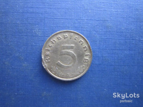 Германія (-) Германия (-) ^/--/^ Монета 5 пфенігів Німеччина Рейх 1938 А латунь свастика ^_^^^ Монета 5 пфеннигов Германия Рейх 1938 А латунь свастика - фото фото фото