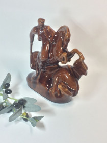 Статуетки, Скульптури, Фігурки, Фарфор Статуэтки, Скульптуры, Фигурки, Фарфор ^/--/^ Фигурка &amp;quot;Козак на коне в битве с драконом&amp;quot; крамика майолика винтаж Н /--/ 4378 ^_^^^ Козак на коні в битві з драконом &amp;quot; крамика майолика гвинтаж Н /--/ 4378 - фото фото фото