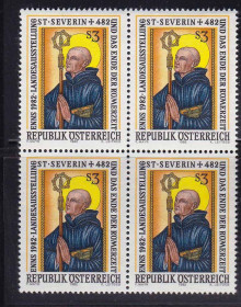 Європа Европа ^/--/^ ZM Австрия  1982 г   MNH - квартблок ^_^^^ ZM Австрія 1982 MNH - квартблок - фото фото фото