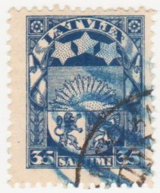 Балтійські країни Балтийские страны ^/--/^ Латвия 1927 г № 116 гашеная ^_^^^ Латвія 1927 р. No 116 гашена - фото фото фото